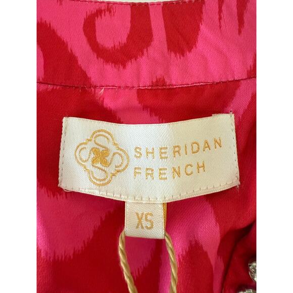 Sheridan French Ruby Azaleas Natalie 100% Poly Silk Pink Blouse Size XS - Picture 10 of 15